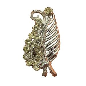 Vintage RSK Silver Rhinestone Brooch